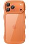 Wavy Case for iPhone 17 Pro 6.3-Inch, Clear Hard PC Back (Orange)