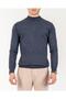 Italian Style S Slim Fit Men's Half Turtleneck Knitwear Sweater Navy Blue T13116 - 5