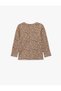 Baby Girl Lepoar Patterned Long Sleeve Crew Neck Cotton T-Shirt (Aw 25) - 2