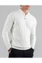 Italian Style S Slim Fit Polo Neck Knitwear Sweater White T14489 - 4