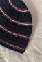 Black Color Striped Knitted Hat, Crochet Hair Accessory, Patterned Beanie, Unisex Crochet Hat - 3