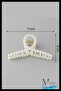 Non-Slip Quality Latch Buckle |   11 cm |   Women's Hair Accessory |   Pearl Design - 3