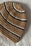 Mustard Colored Striped Knit Hat, Crochet Hair Accessory, Patterned Beanie, Unisex Crochet Hat - 3