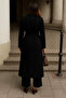 Women's Winter Belted Long Double-Breasted Black Cashmere Coat - 5