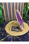 Glass Design Metal Leg Presentation Plate, Moon-Shaped Metal Leg and Decorative Glass Rose Pattern on Top - 5