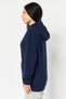 Women Sportswear Fit Long Sleeve Outdoor Hoodie, Navy - 3