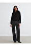 Lcw Modest Black Crew Neck Self Patterned Women's Knitwear Sweater - 4