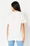 Women Crew Neck Short Sleeve Graphic Print T-Shirt, Cream - 4