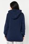 Women Sportswear Fit Long Sleeve Outdoor Hoodie, Navy - 2