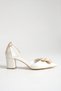Grace Pearl Detail Pointed Toe Block Heel Bridal Shoes - 6 cm - 5