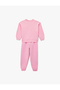 Printed Long Sleeve Crew Neck Fleece-Lined Tracksuit Set - 2