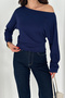 Women's Off-Shoulder Long Sleeve Blouse – Wine Mood - 4