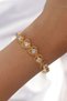 Harmonyaura Brass Gold Color Heart Figured Bracelet with Zircon Stones Inside - 2