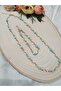 Blue Necklace and Bracelet Set with Cat Eye - 7