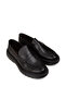 Men's Genuine Leather Black Loafer Shoes - 4
