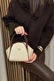 Fibag Women's, Straw Look, Brown Handle Detail, Adjustable Long Strap, Clutch Bag