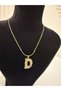 Steel, with Stylish Chain Detail, Two-Tone, Design Letter Necklace - 2