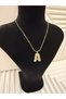 Steel, with Stylish Chain Detail, Two-Tone, Design Letter Necklace - 4