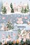 Pink New Year Rabbit Village Glass Sticker Set – Double-Sided Printing |   Large Size Home & Kids Room Decoration - 4