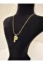 Steel, with Stylish Chain Detail, Two-Tone, Design Letter Necklace - 2