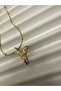 Steel, with Stylish Chain Detail, Two-Tone, Design Letter Necklace - 5