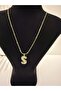 Steel, with Stylish Chain Detail, Two-Tone, Design Letter Necklace - 2