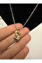 Steel, with Stylish Chain Detail, Two-Tone, Design Letter Necklace - 4