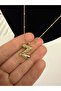Steel, with Stylish Chain Detail, Two-Tone, Design Letter Necklace - 3
