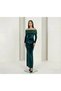 Velvet Off-Shoulder Sequin Embroidered Long Evening Dress New Year's Party Dress