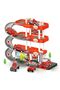 Fire Rescue Parking Garage Playset for Kids 3 Layer Sliding Track with Lights & Sound