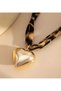 Leopard Print Heart Pendant Women's Steel Necklace Stylish Elegant Daily Wear Gift Jewelry Accessory - 2