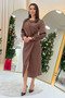 Women's Satin Drape Detailed Slit Evening Dress Taba, Burgundy, Green, Black