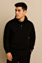 Men's Mock Neck Half Zipper Sweatshirt 3 Thread Thick Relaxed Fit Sweatshirt - 2