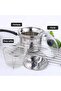 Stainless Steel Steamer Pot Set Cooking Pot Steamer Insert and Vented Glass Lid Stack 4 PCS Set - 3