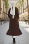 Long Knit Cardigan with Pockets R7145 Brown - 3
