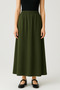 Women's Elastic Waist Soft Textured Dabıl Fabric Flared Skirt - 3