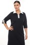 White Collar and Sleeve Detailed Zippered Sports Dress 154 Navy Blue - 3