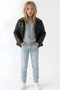 Girl's Leather Jacket with Buttons 6-14 Years Old