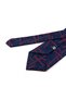 Navy Blue - Red Motif Pattern Classic Tie with Handkerchief Kk13306 - 3