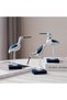 Coastal Wooden Bird Figurines for Beach House, Living Room, Office & Tabletop Decoration (Set of 3)