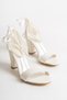 Elegant Pearl Detailed Thick Heeled Bridal Shoes - 9 cm - 4