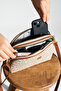 Sanmorris Women's Cross Strap 3-Compartment Double Metal Zipper Gold Accessory Shoulder Bag - 3