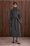 Funnel Neck Long Coat Anthracite - 4