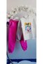 Girl's Kuromi My Melody Printed 3-Thread Sh Fleece-Lined 100% Cotton K Hooded Bottom Top Pink Color Set - 4