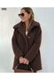 Fluffy Plush Coat Women's Long Sleeve Collared Front Buttoned - 2
