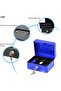 Small Cash Box Steel with Tray and Key Lock (15x12x7.5cm) - Blue - 3