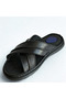 Men's Genuine Leather Slippers Ultra Comfortable Orthopedic Sole Lightweight Soft Comfortable Daily Black Slippers - 4