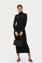 Women's Black Turtleneck Long Maxi Dress - 4