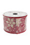 Christmas Linen Ribbon Red 6.3cmx10 yards