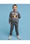 Grey Boy's Embroidered Sweatsuit Set
